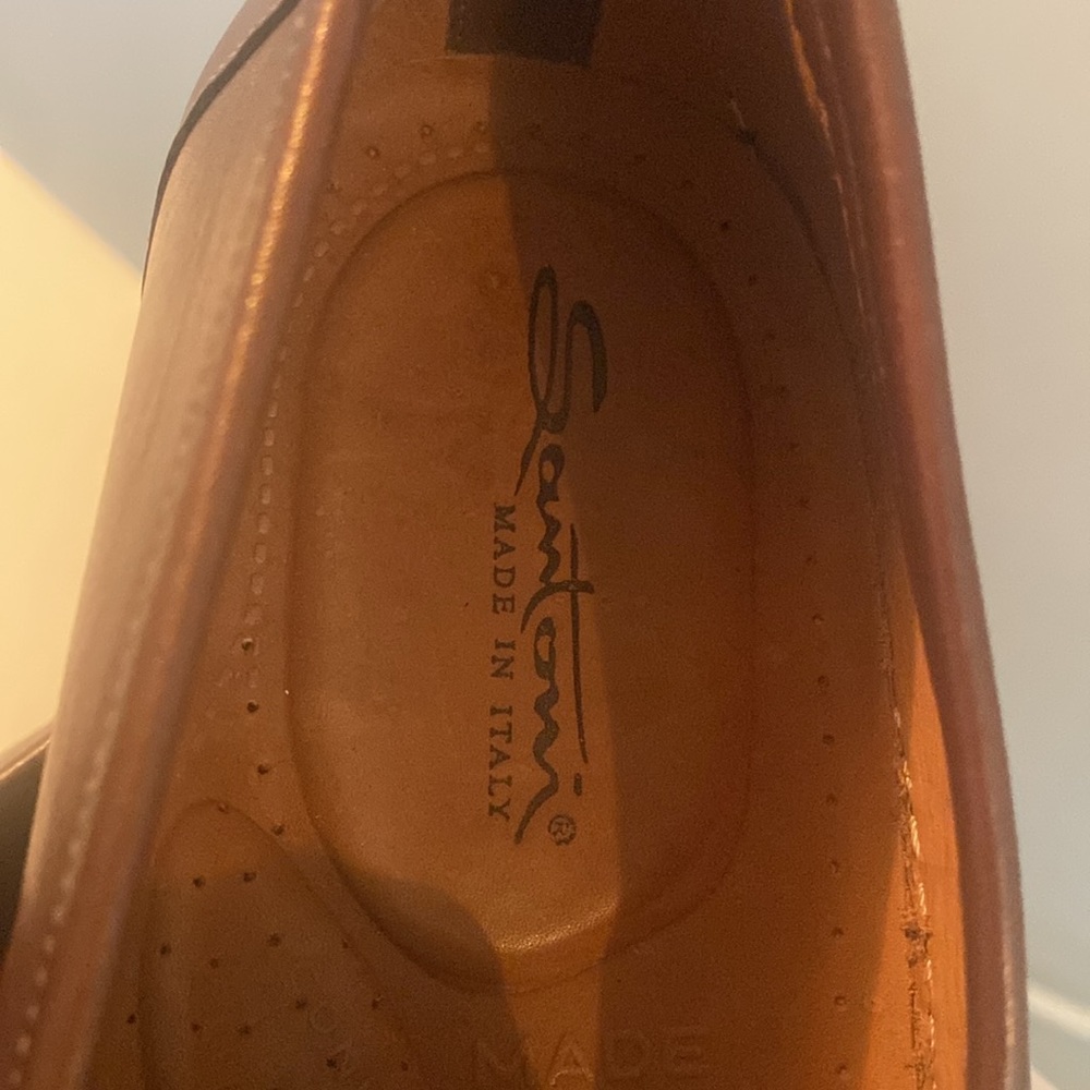 Pair of Santoni Shoes in brown, size 10.5 Like New condition Maybe worn once - Picture 4 of 11